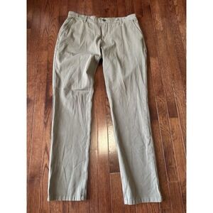 Mugsy Pants Mens 36x34 Green Olives Slim Straight Chinos Stretch Preppy Twill
